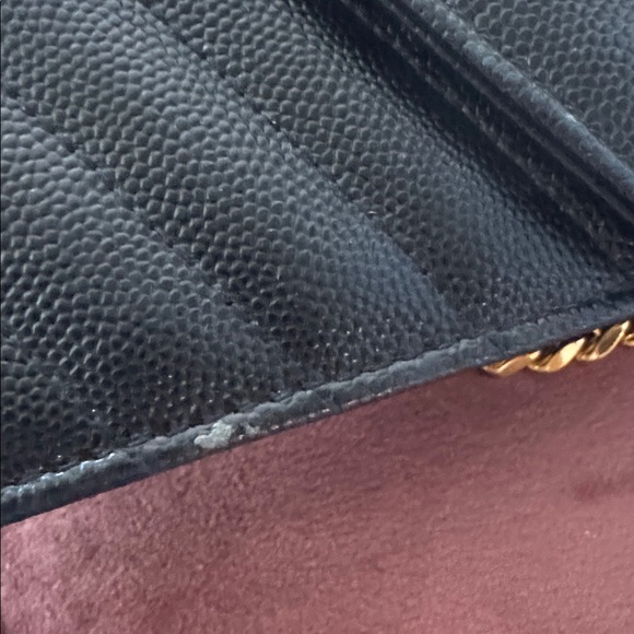 Yves Saint Laurent Black Clutch with Gold Chain - Picture 10 of 11